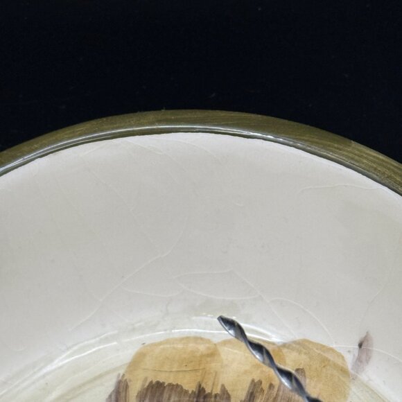 Vintage Hand-Painted Italian Ceramic Oval Serving Dish With Corn Design - Picture 5 of 9